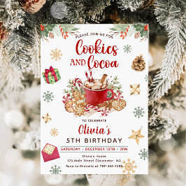 Invitación Cookies y cumpleaños de cacao de Navidades de niev