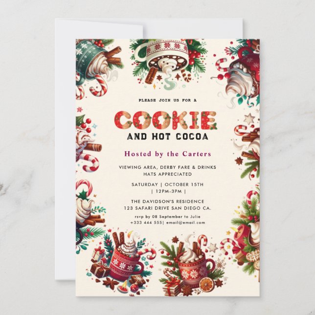 Invitación Cookies y fiesta de Navidad (Anverso)