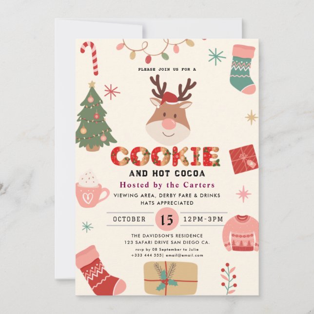 Invitación Cookies y fiesta de Navidad (Anverso)