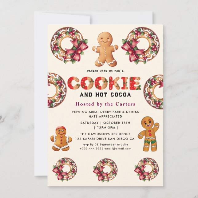 Invitación Cookies y fiesta de Navidad (Anverso)
