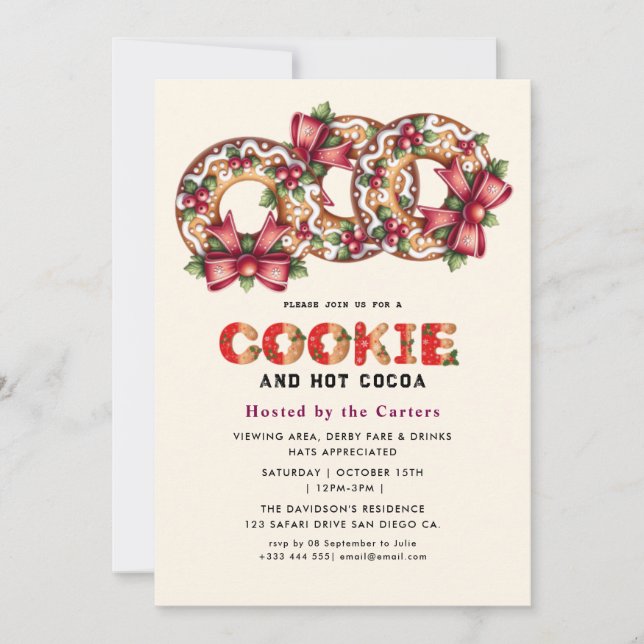 Invitación Cookies y fiesta de Navidad (Anverso)