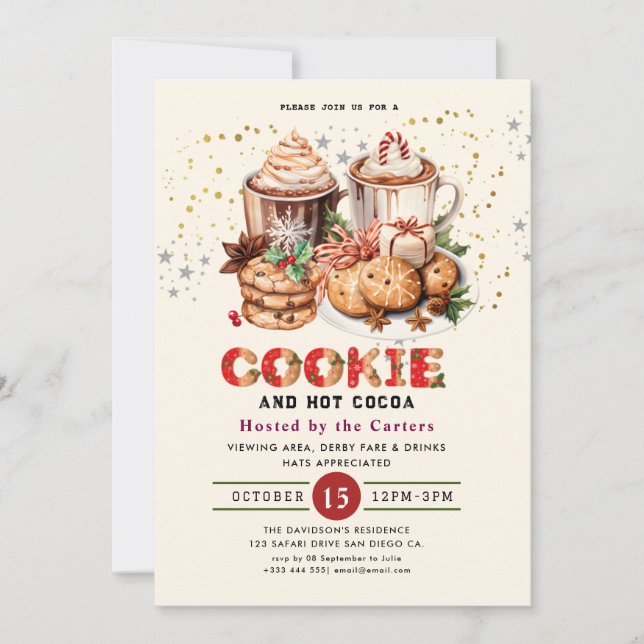Invitación Cookies y fiesta de Navidad (Anverso)