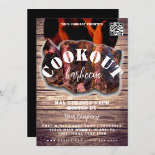Invitación Cookout Barbecue Steak Event Company Fiesta Flyer