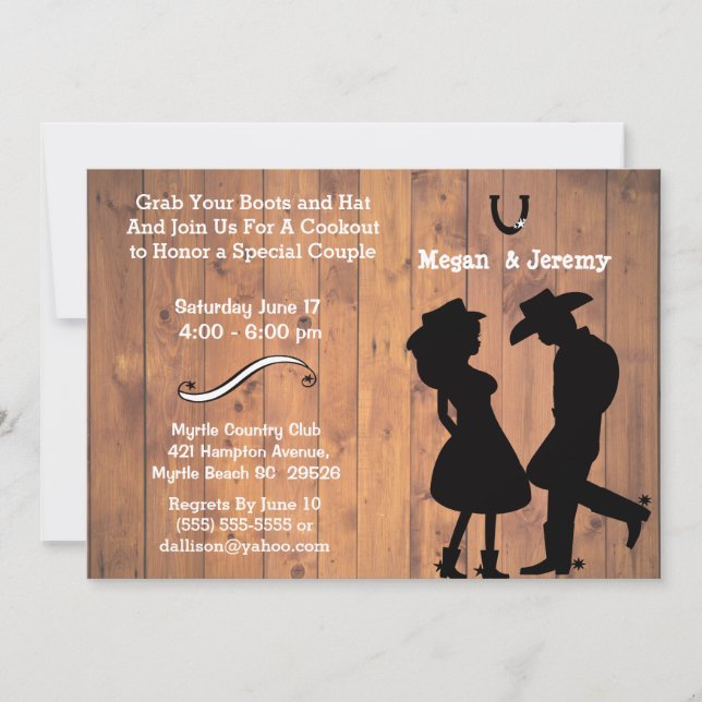 Invitación Cookout/Invitación a barbacoa de gallina y bovina (Anverso)