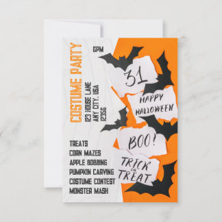 Invitación Cool and Fun, Front to Back Halloween