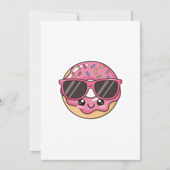 Invitación Cool Donut with Sunglasses (Anverso)