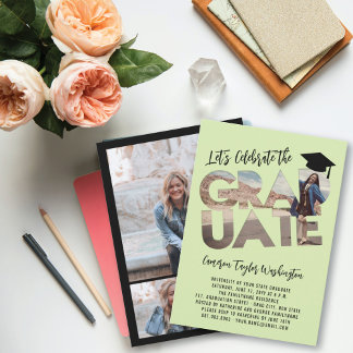 Invitación Cool Graduate Cutout Photo Modern Graduation Party