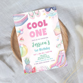 Invitación Cool One - Cumpleaños de Summer Girl 1