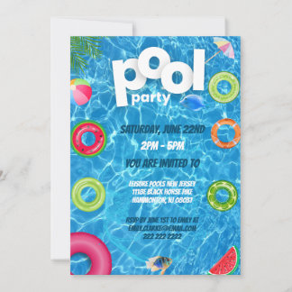 Invitación Cool Pool Party | Swimming Birthday