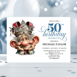Invitación Cool Quirky Man 50 Birthday Editable Invitation