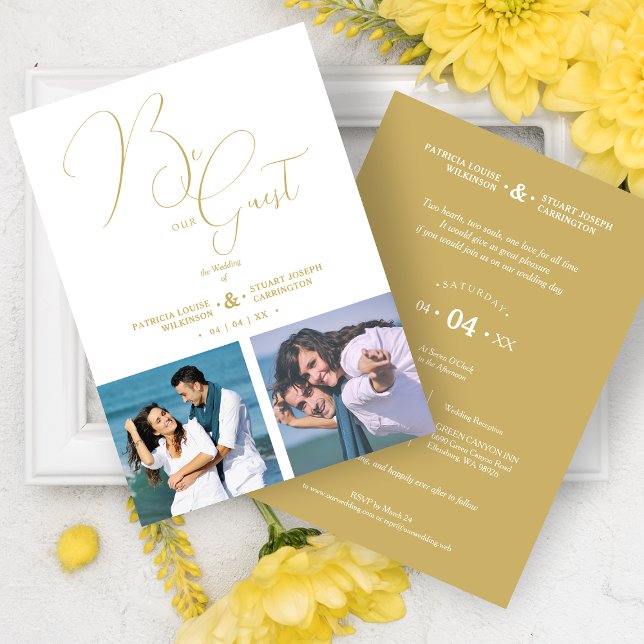 Invitación Cool Romantic 2 Multi Photos Be Our Guest Wedding (Subido por el creador)