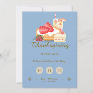 Invitación Cool Tone Thanksgiving Invitation | Dinner Party 