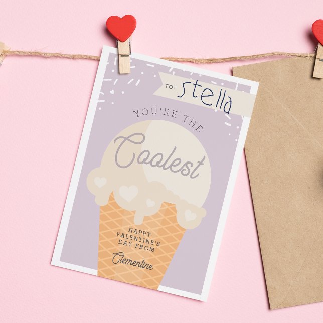 Invitación Coolest Scoop Classroom Valentine's Day Card (Subido por el creador)