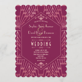 Invitación Cooper Rosa Gran Gatsby Boda de los años 20