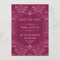 Cooper Rose Gran Gatsby años 20 Save The Date