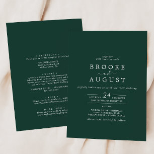 Invitación Coordinar la vegetación esmeralda todo en un Boda