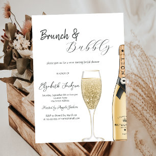 Invitación Copa de Botella de Champán Moet Brunch y Burbujas