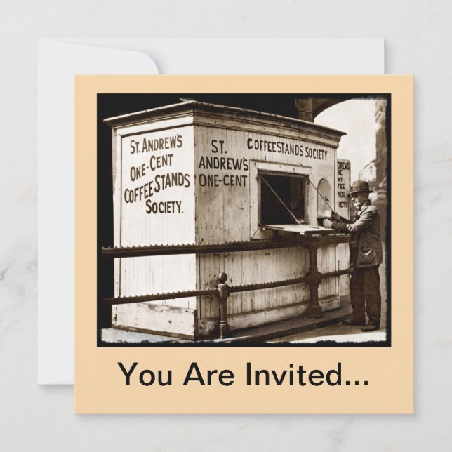 Invitación Copa de Café de Penny Vintage (Anverso)