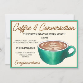 Invitación Copa de Café Klatch Conversación Iglesia de la Hor
