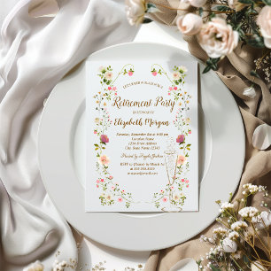 Invitación Copa de champán de flores silvestres Teracotta Jub