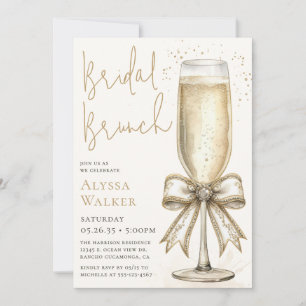 Invitación Copa de champán para Brunch Nupcial