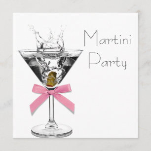 Invitación Copa de Martini Pink Martini Party