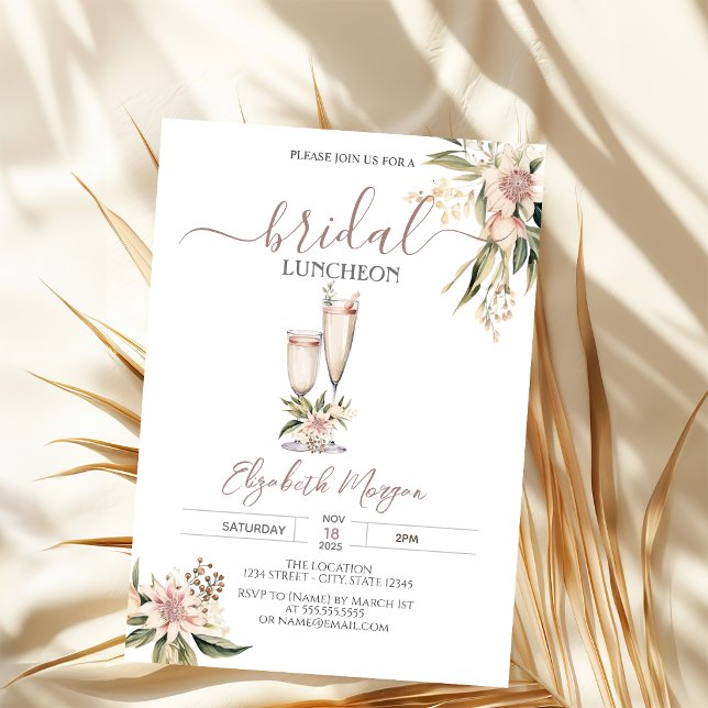 Invitación Copa de vino Burdeos Almuerzo nupcial (Subido por el creador)