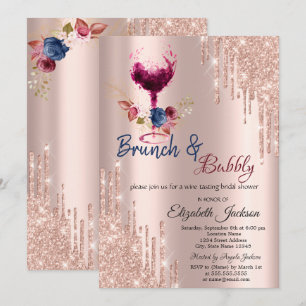 Invitación Copa de Vino, Goteos Brunch y Espumoso Desayuno Nu