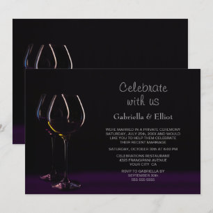 Invitación Copa de Vino Recepción de Boda Fiesta