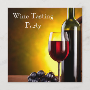Invitación Copa de vino tinto Botella de vino degustación de 