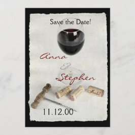 Invitación Copa de vino y corchos