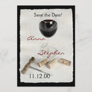 Invitación Copa de vino y corchos