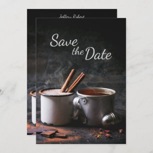 Invitación Copa Rústica de té y chocolate caliente salva la f