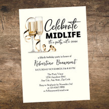 Copas de Celebración de Mitad de Vida Elegante Cum