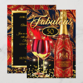 Invitación Copas de champán doradas para fiesta de cumpleaños