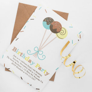 Invitación Copas de pasteles y rociadores Cumpleaños