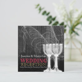 Invitación Copas de plata Telaraña Gótico Vintage Boda