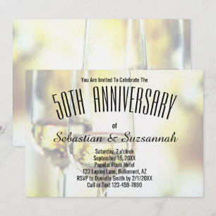 Invitación Copas de vino blanco para fiesta de celebración el