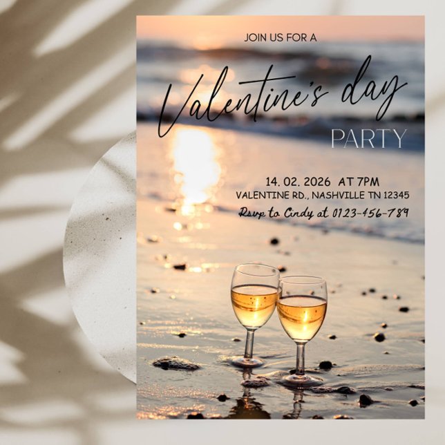 Invitación Copas de Vino Románticas Fiesta de San Valentín (Subido por el creador)
