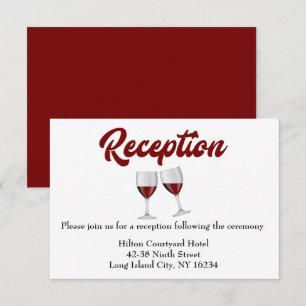 Invitación Copas de vino tinto de Borgoña para boda