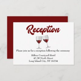 Invitación Copas de vino tinto de Borgoña para recepción de b