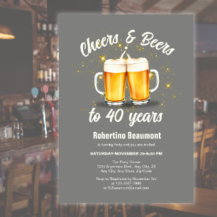 Invitación Copas Simples de Adhesión Celebran Cervezas por 40
