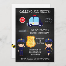 Copas y ladrones Birthday Chalkboard agregar foto