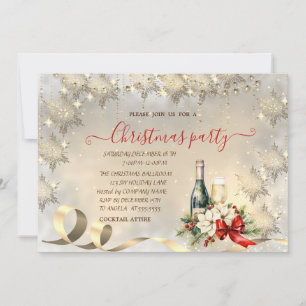 Invitación Copia de Copia de Elegantes Copos de Nieve Dorados