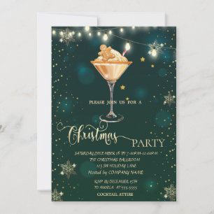 Invitación Copia de copos de nieve,Gingerbread Bebida Navidad