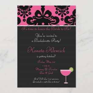 Invitación copia del pinkblack, margarita, es hora de honrar
