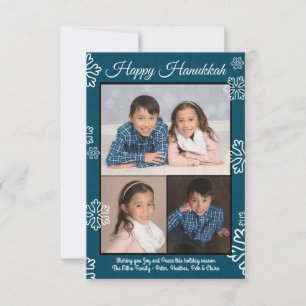Invitación Copingos Azules - Foto Plana de Hanukkah 3x5