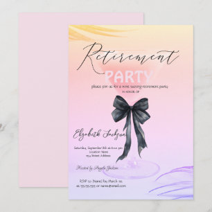 Invitación Copo de Martini Arco Negro Palma Fiesta de Jubilac