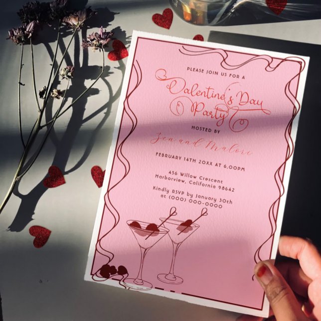 Invitación Copo de Martini Rosa – Fiesta de San Valentín  (Subido por el creador)