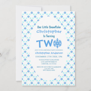 Invitación Copo de Nieve 2.º Cumpleaños